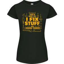 I Fix Stuff Lustig Tischler Heimwerker Handwerker Damen Petite Schnitt Maglietta