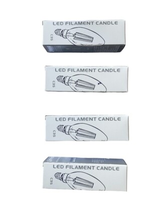 4 Dimmable C35 E26 LED Filament Candle Light Retro Edison Bulb 2W Lamp Lights