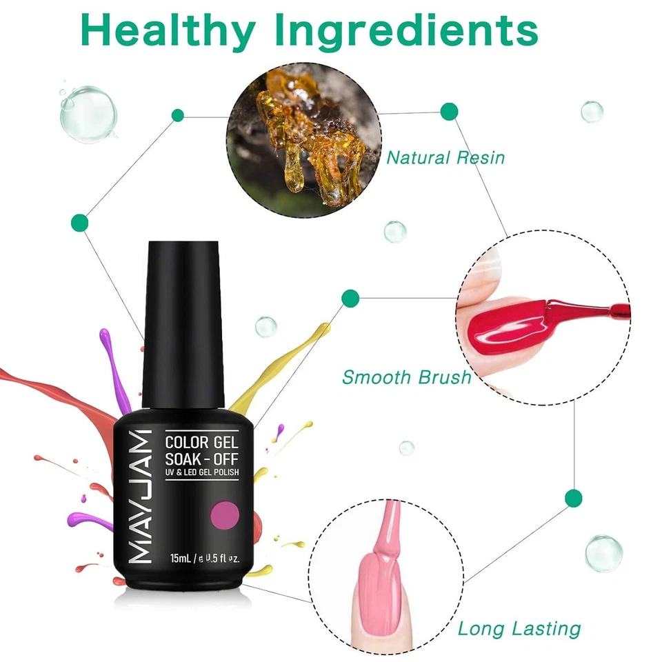 Color Gel Nagellack  2 x MAYJAM  15ML Soak Off 2 x 15 ml neu Farbe A151