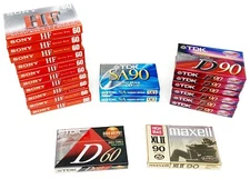 20 SONY TDK Maxell Blank Audio Cassette Tape Lot NEW Sealed