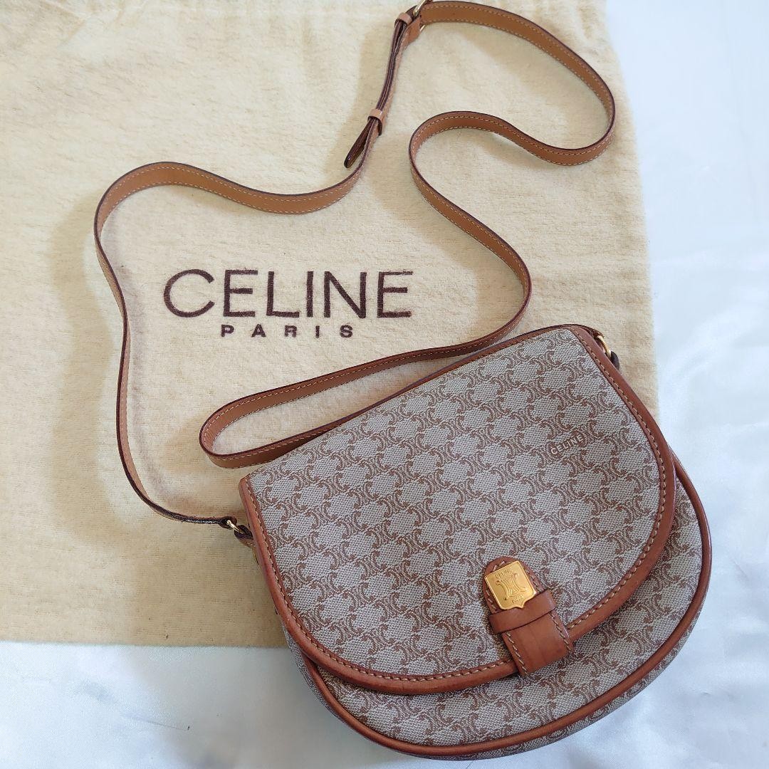 Mint Condition CELINE Macadam Pattern Sacoche Pou… - image 1