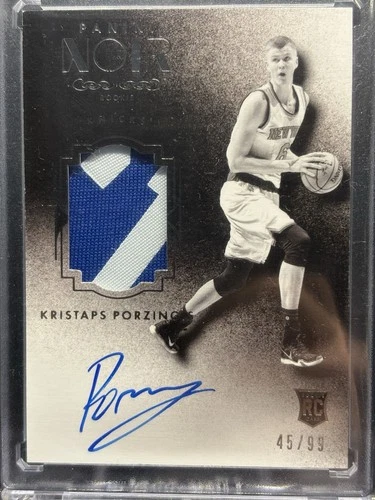 2015-2016 Panini Noir #235 Kristaps Porzingis RPA Patch Auto RC #/99