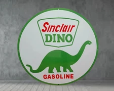Sinclair Dino  Gasoline  Porcelain Enamel Heavy Metal variation Double Side
