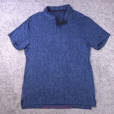 Nike Golf Polo Mens Small Dri-Fit ADV Tiger Woods Camo Snap Collar Blue EUC