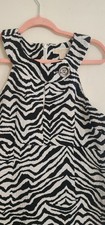 MICHAEL Michael Kors Black White Zebra Print Halter Seamed Mini Dress Size 14