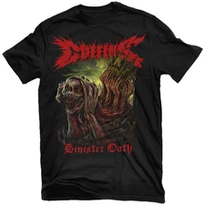 Coffins Band Sinister Oath Album Heavy Cotton Black All Size T Shirt CS651
