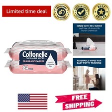 Gentle 84 Count Flushable Wipes - Perfect for Sensitive Skin, Alcohol-Free