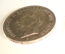Silber Baden 5 Mark, Friedrich II. 1913, GHZ, Kaiserreich