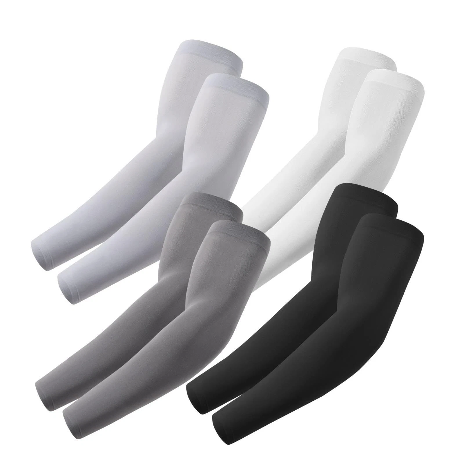 ROXUN 4 Pairs Arm Sleeves, Cooling UV Sun Protection Sports Compression for M...