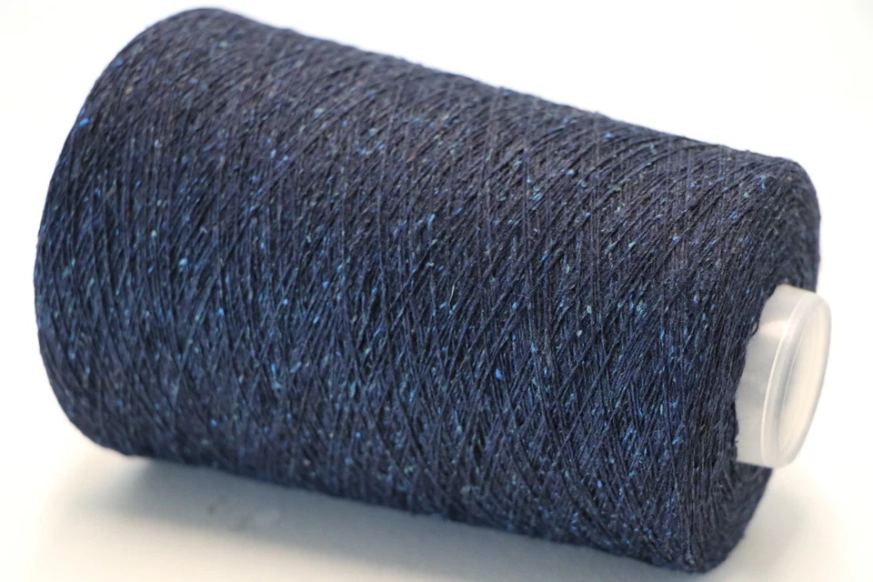 K02 (60€/kg) 250g OZEAN KONFEKT SEIDE / SCHURWOLLE NACHTSAPHIR (15) Zwirn Noppen - Bild 2 von 4