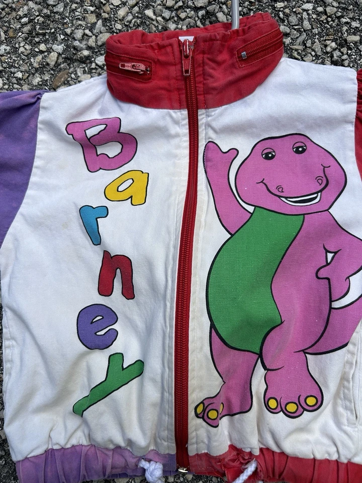 Chaqueta cortavientos Barney el dinosaurio 1993 de colección talla 18M RARA Foto 2 de 4