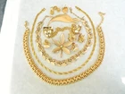 10+  Vintage Signed All Trifari Brushed Gold Costume Jewelry Lot  Parure