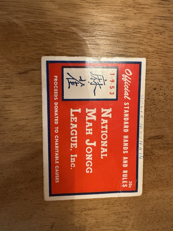 1953 National Mah Jongg League Card