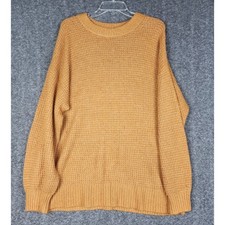 American Eagle Sweater Womens L Waffle Knit Oversized Crew Neck Long Sleeve