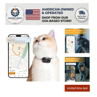 Secure Your Cat with Lite for Cats GPS - Escape Alerts & Built-In LED Light