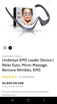  Luxury Undereye EMS Leader Device | Relax Eyes, Massage, Remove Wrinkles, 