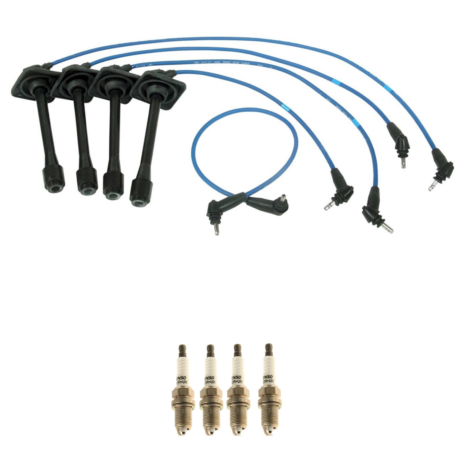 NGK Wire Set  Denso 4 Standard Spark Plugs Kit for Camry Celica 2.2 RAV4 2.0 L4