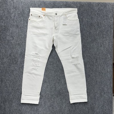 Levi's 501 CT white tapered distressed jeans Women's size 32 (actual size 36x29)
