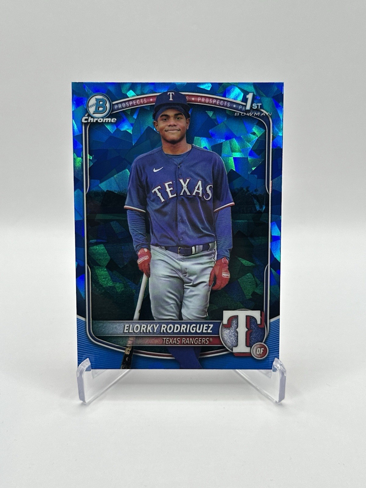 2025 Bowman Chrome Sapphire Elorky Rodriguez 1st Bowman #BCP-186 Texas Rangers