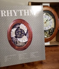 Rhythm Sound Motion Musical Wall Clock -30 Songs: Folk Beatles Christmas