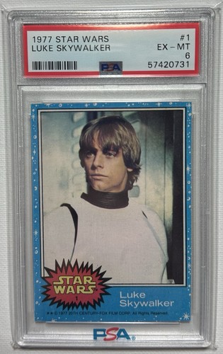 1977 Star Wars Luke Skywalker Rookie Card #1 PSA 6 - Picture 1 of 2
