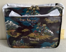 Patricia Nash Nazaire Montana Prairie Skies Top Zip Crossbody Chocolate NWT