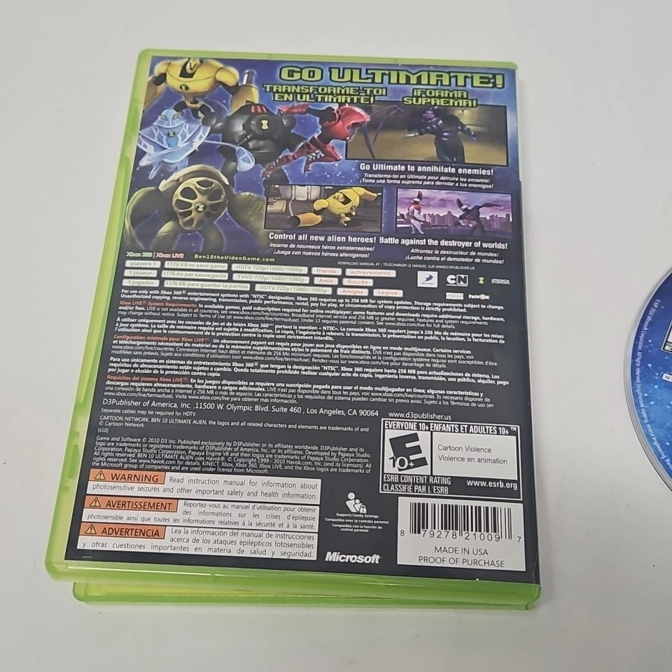 Ben 10 Ultimate Alien Cosmic Destruction Xbox 360 Sin Manual Foto 2 de 4