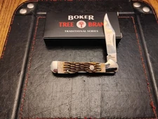 BOKER® Treebrand Copperhead Amber Jigged Bone Handle D2 Blade 2.2 OZ   110886