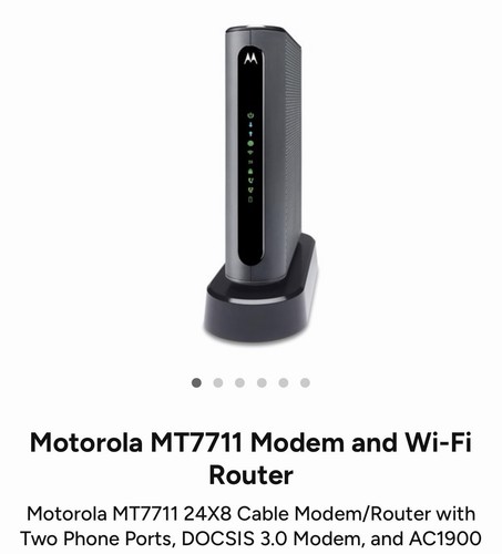 Comcast modem Router Combo Motorola MT7711  WiFi AC1900 Voice 24x8 DOCSIS 3.0