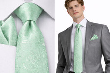 Mintgrün Herren Krawatte & Taschentuch Set J...