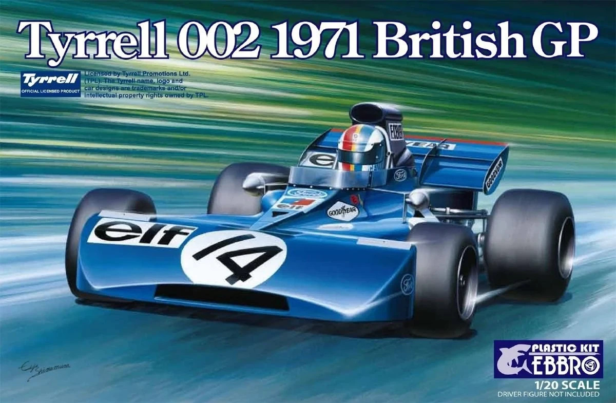Ebbro Plastic Models EBB8 1971 Tyrrell 002 British Grand Prix Race Car