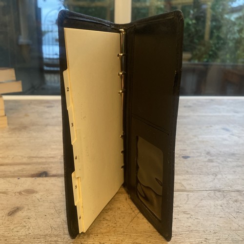 Vintage Filofax Slimline Personal Organiser Soft Black Leather Case Gold Logo - Picture 16 of 19