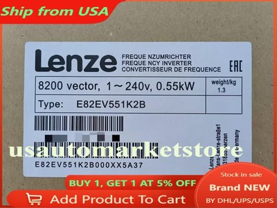 E82EV551K2B NEW LENZE E82EV551_2B 8200 Vector 1-240v 0.55kW Servo Drive