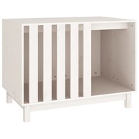 HundehüTte Massivholz Kiefer Weiß 90X60X67 Cm Wetterfest FüR Kleine Hunde