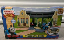 Fisher Price Thomas  Friends Wooden Railway Tidmouth Sheds in Slight Damage Box