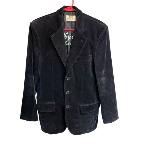 Vtg Y2K Juicy Couture Blazer Men's Velvet Black 40 Vampire Goth Witchy Jacket