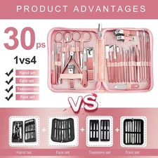 30-in-1 Manicure Set with Nail Clippers & Tools - Travel-Friendly Kit
