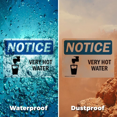 (2 Stück) Sehr heißes Wasser OSHA Hinweis Schild Aufkleber Metall Kunststoff - Bild 6 von 22