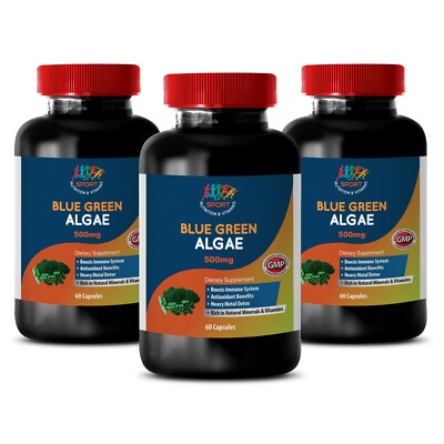 spirulina capsules - Blue Green Algae 500mg - energy boosting vitamins 3B