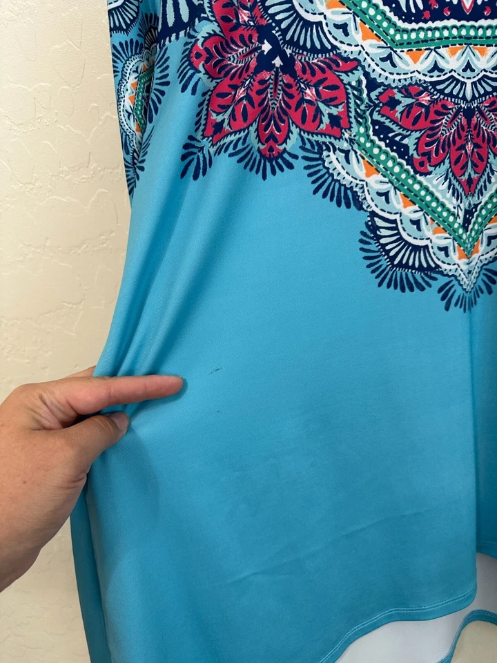 Camiseta de mujer JM Collectiton manga larga talla XL Boho Western Hippie años 70 90 viaje Foto 2 de 4