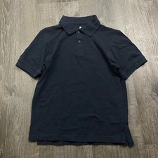 Chaps Boys Uniform Polo Navy Blue Short Sleeve Half Button Collar Size XL 14-16