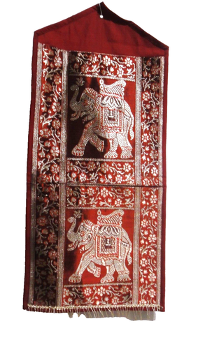 Wall Hanging Letter Holder Mail Organizer Silk Tapestry Elephant Gift Good Luck