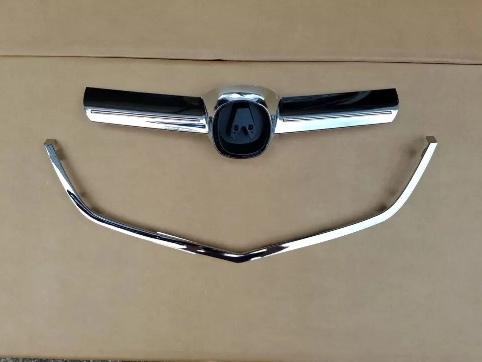 For 2004-2006 ACURA TL Front Bumper Grille Upper Center Lower Chrome Molding 4PC Foto 3 de 4