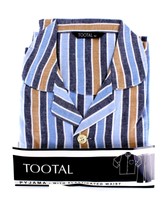 Tootal Blue Edged Stripe Cotton Warm Handle Pyjama Tootal Blue Edged Stripe Cotton Warm Handle Pyjama