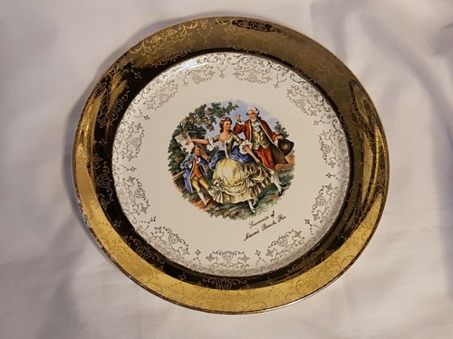 Plate 22k Gold Border - Souvenir of Miami Fla George DE RWOOD Vintage - Picture 7 of 8