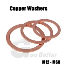 Marine Grade Pure Copper Washers Metric Sump Plug Washers Round Gaskets M3-M60