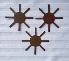 Rare Set of Three Antique Arts and Crafts Mission Copper Hardware - Sunbursts