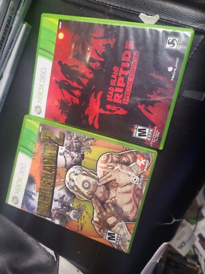 LOT OF 2 :Borderlands 2 + DEAD ISLAND RIPTIDE [NO MANUAL]Xbox 360 / VERY NICE