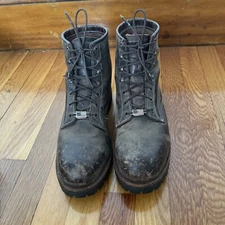 USA VINTAGE CHIPPEWA BROWN LEATHER LACE UP STEEL TOE WORK BOOTS 11.5D