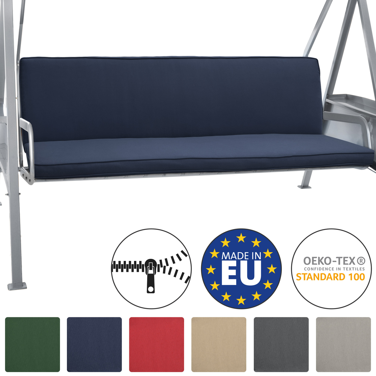 2 Set Bench Cushions Canopy Swing Seat Pads For 3 Seater Foam Pannel Dark Blue For Sale Online Ebay